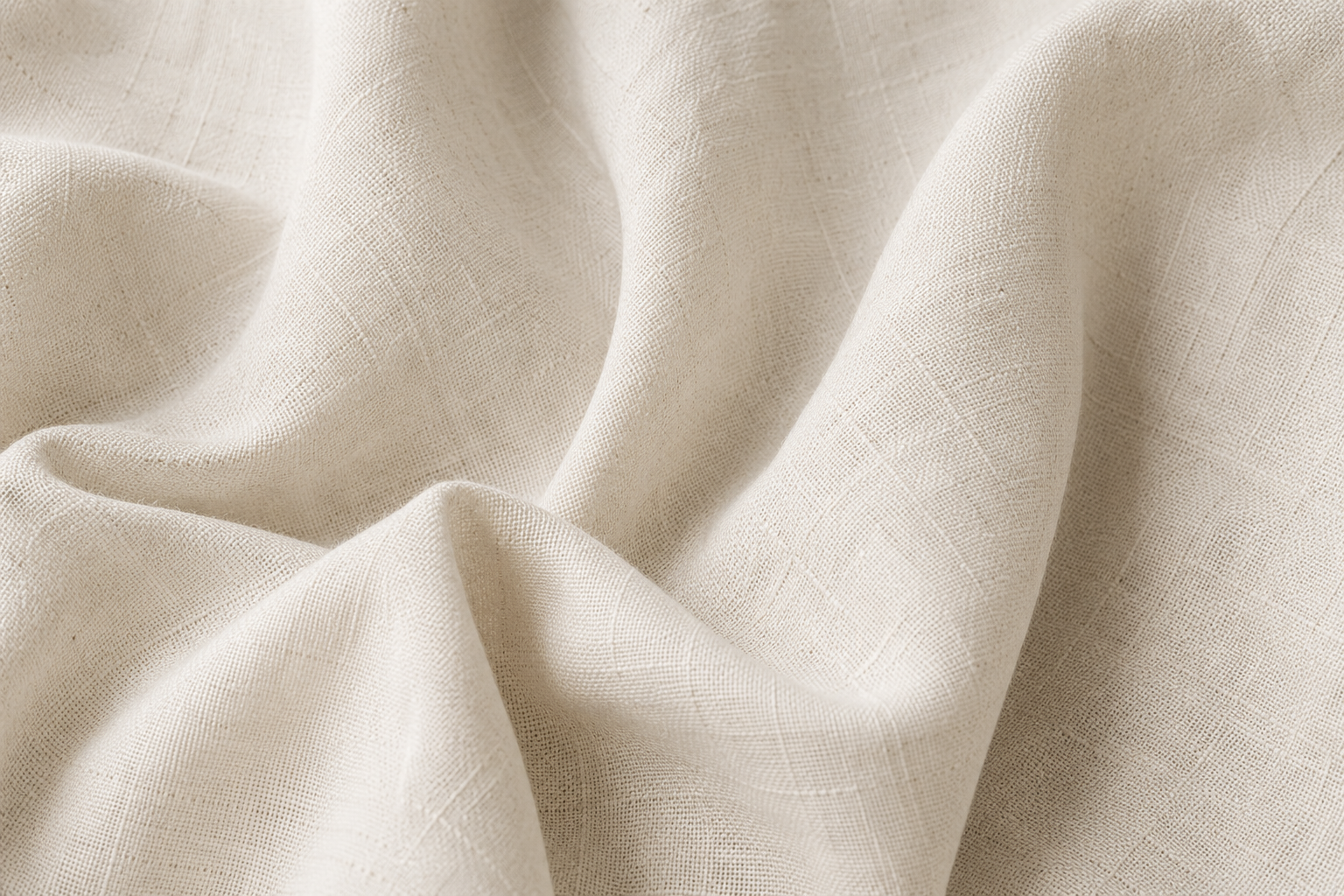 Natural linen fabric folds